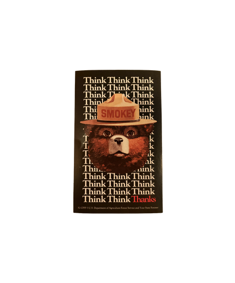 Smokey Bear Think Sticker