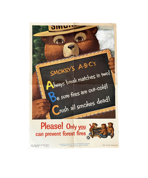 Smokey The Bear's "A,B,C'S" Poster