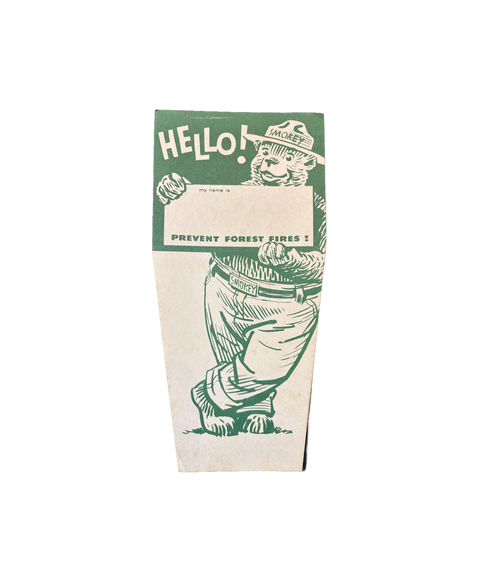 Smokey The Bear Name Tag