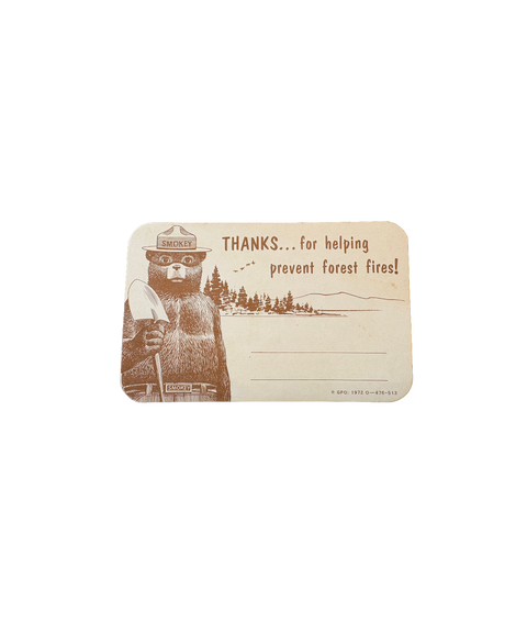 Smokey The Bear Name Card